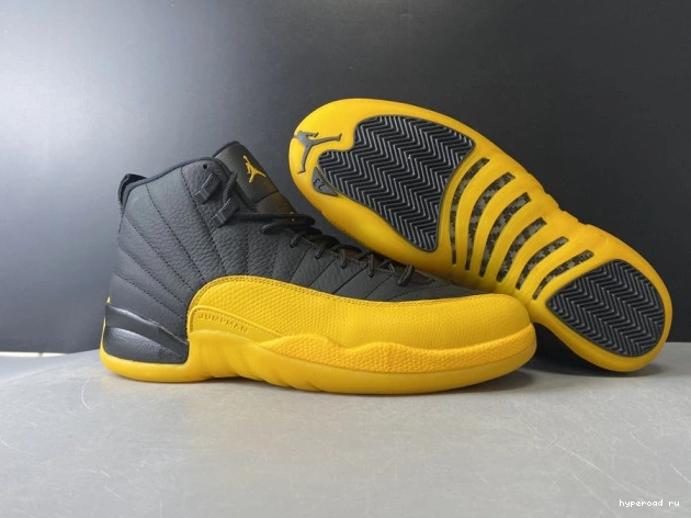 130690-070 University Black Gold Jordan Air 12 Retro 0306